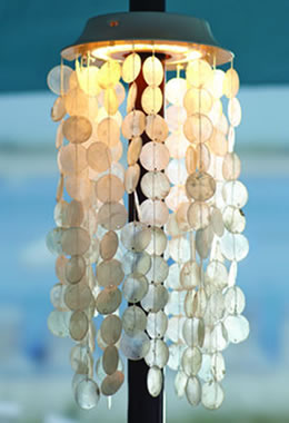 Capiz LED Umbrella Pendant Light