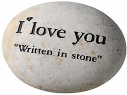 I Love You carved stone