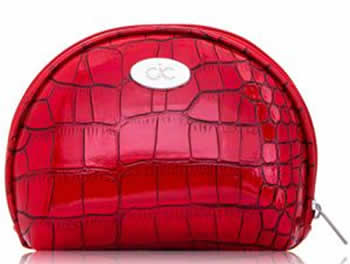 red cosmetic bag