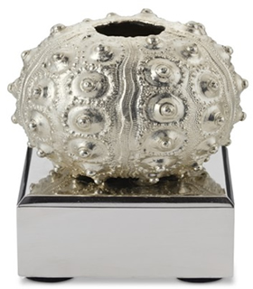 Silver-Plated Sea Urchin on a Stand 