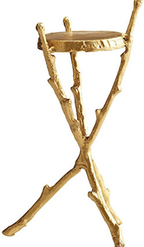 Gilt Faux Bois Candle Holder   