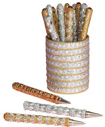 Glittering Gold and Silver Pen Set