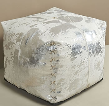 Metallic Hide 20” Pouf  