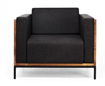 Form Teak Charcoal Gray Panel Chair 