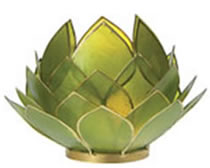 Full Bloom Capiz Lotus Candle Holders: 