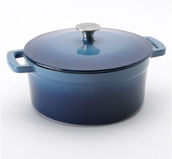 Food Network Cast Iron Dutch oven in Blue Ombre