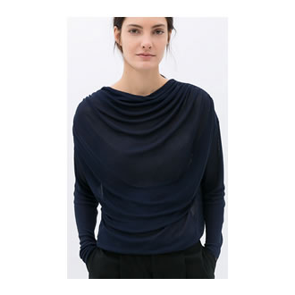 Draped Top in Dark Blue