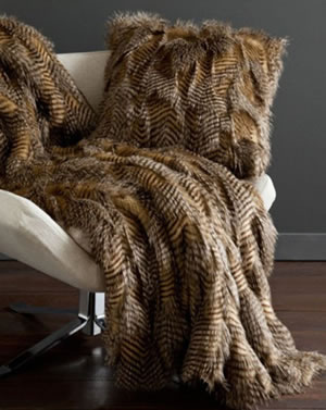 Fur throw and pillow
