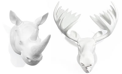 Rhino and Moose head